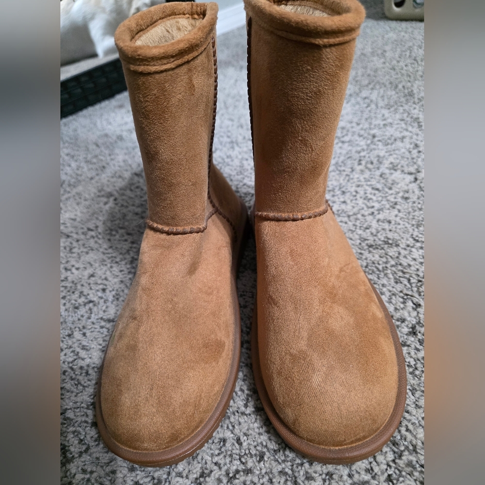 New! Chestnut Brown, Winter, Mid Calf Boots, Hard Soles